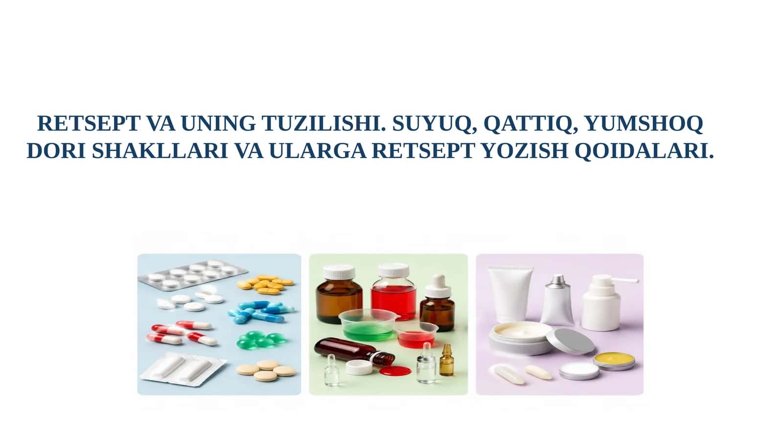 Retsept va uning tuzilishi
