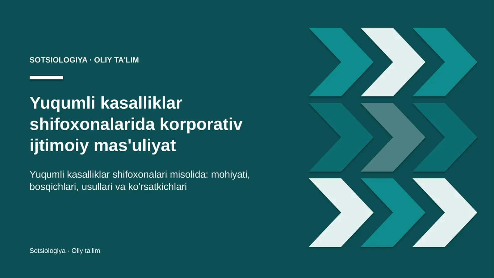 yuqumli kasalliklar shifoxonalarida korporativ ijtimoiy mas'uliyat 1735