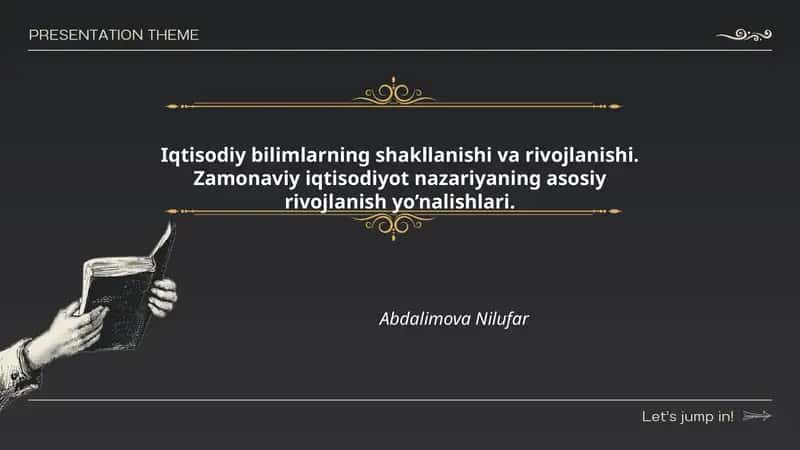 Iqtisodiy bilimlarning shakllanishi va rivojlanishi