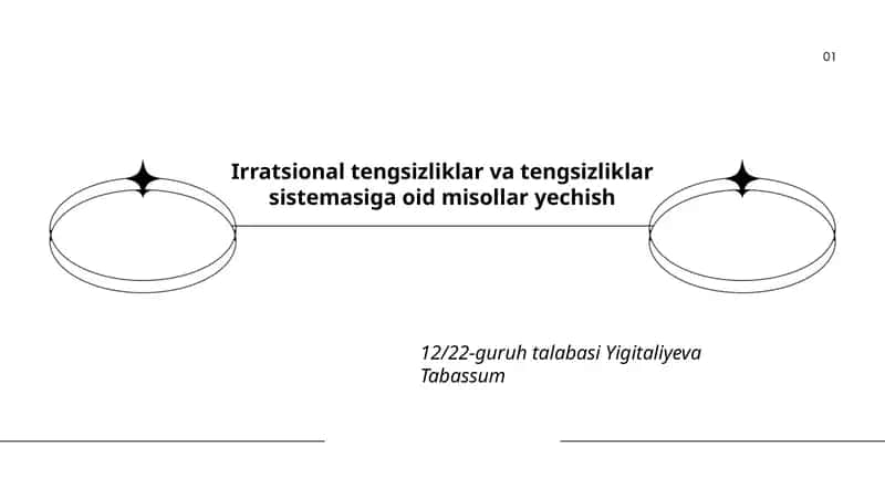 Irratsional tengsizliklar va tengsizliklar sistemasiga oid misollar yechish