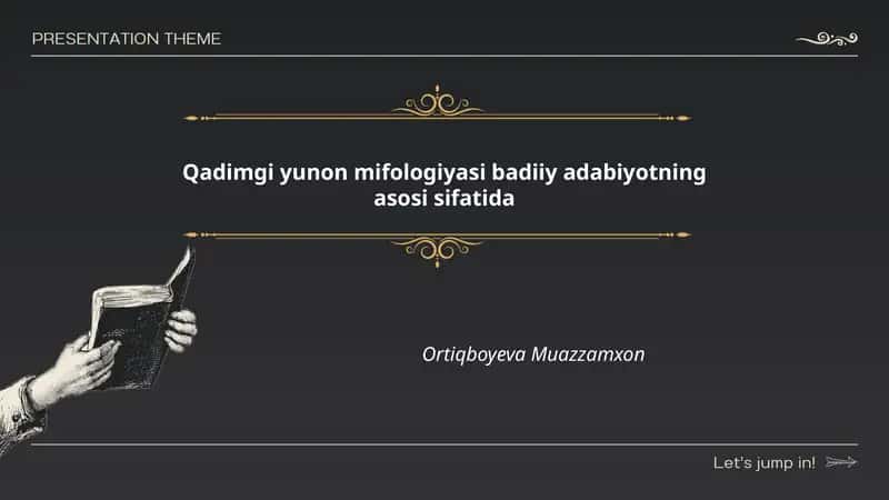 Qadimgi yunon mifologiyasi badiiy adabiyotning asosi sifatida