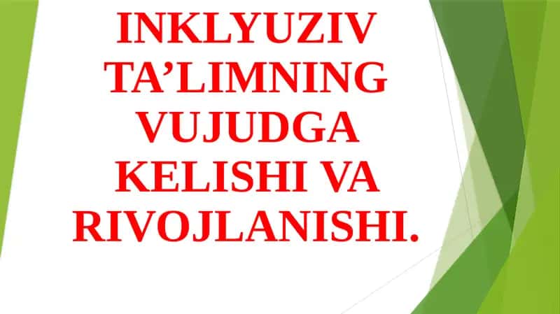 INKLYUZIV TA’LIM