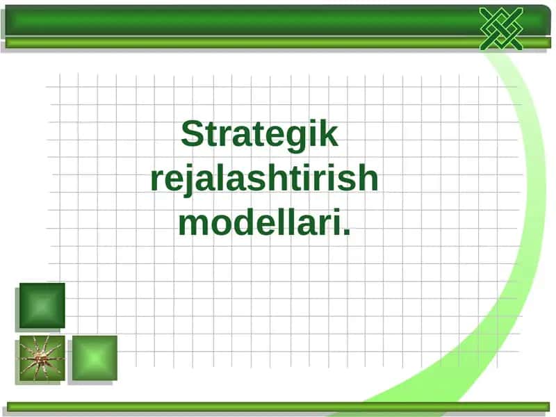 Strategik rejalashtirish modellari.