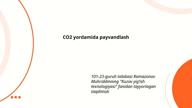 "CO2 yordamida payvandlash"