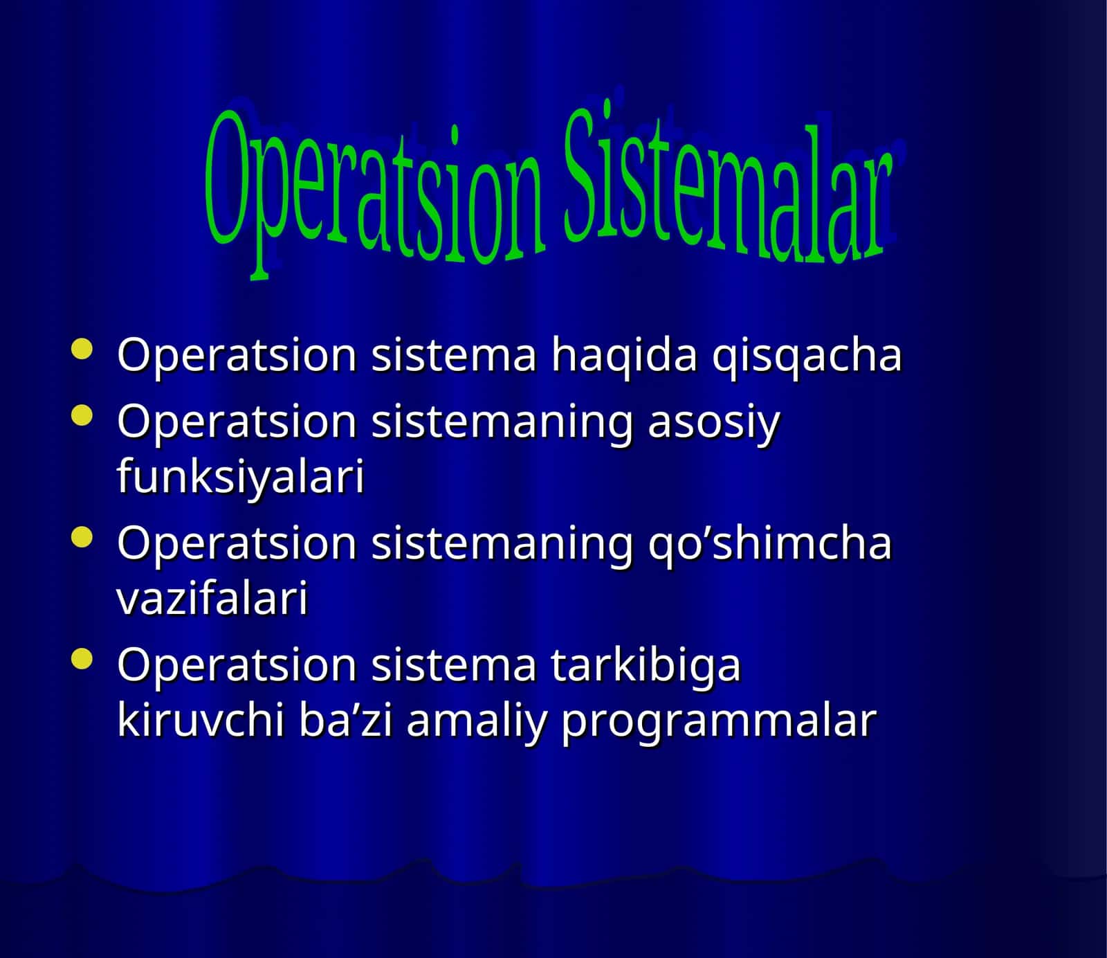 Operatsion Sistemalar