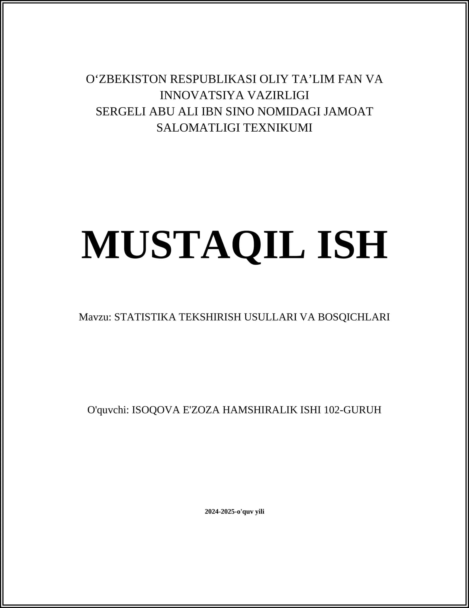 MA'LUMOTLAR YIG'ISH USULLARI