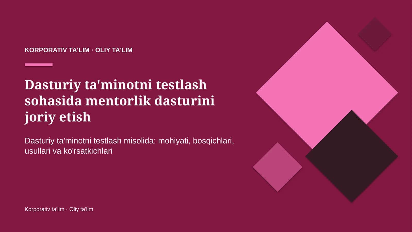 Mentorlik dasturini joriy etish: mohiyati