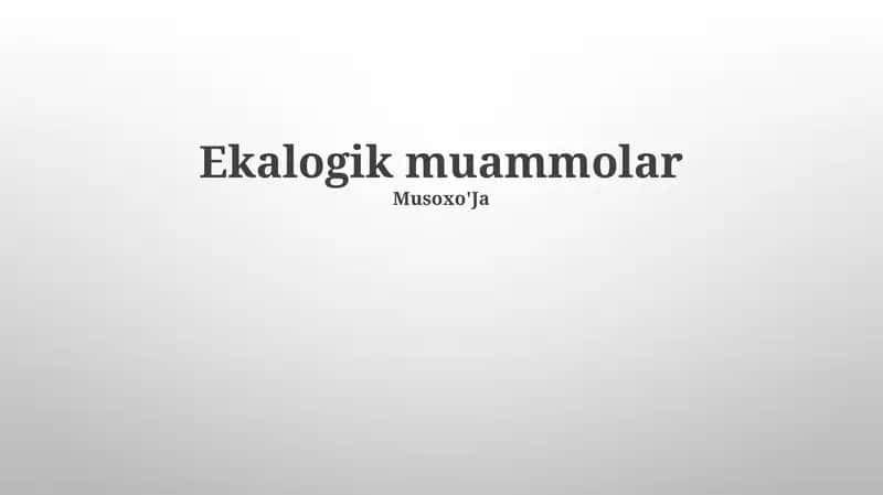 Ekalogik muammolar