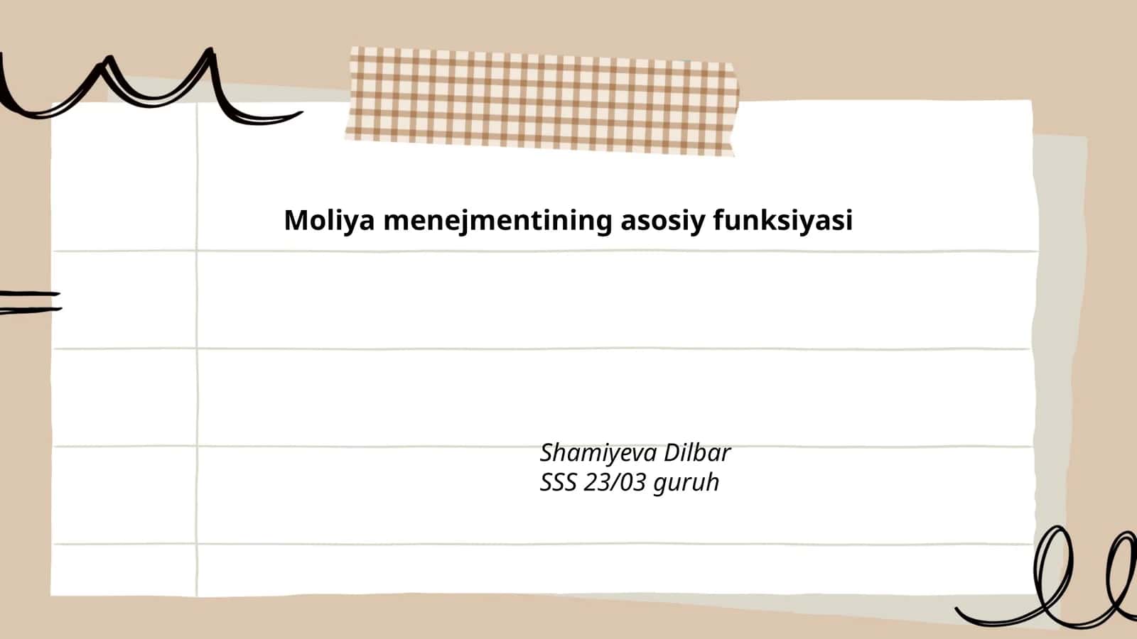 Moliya menejmentining asosiy funksiyasi