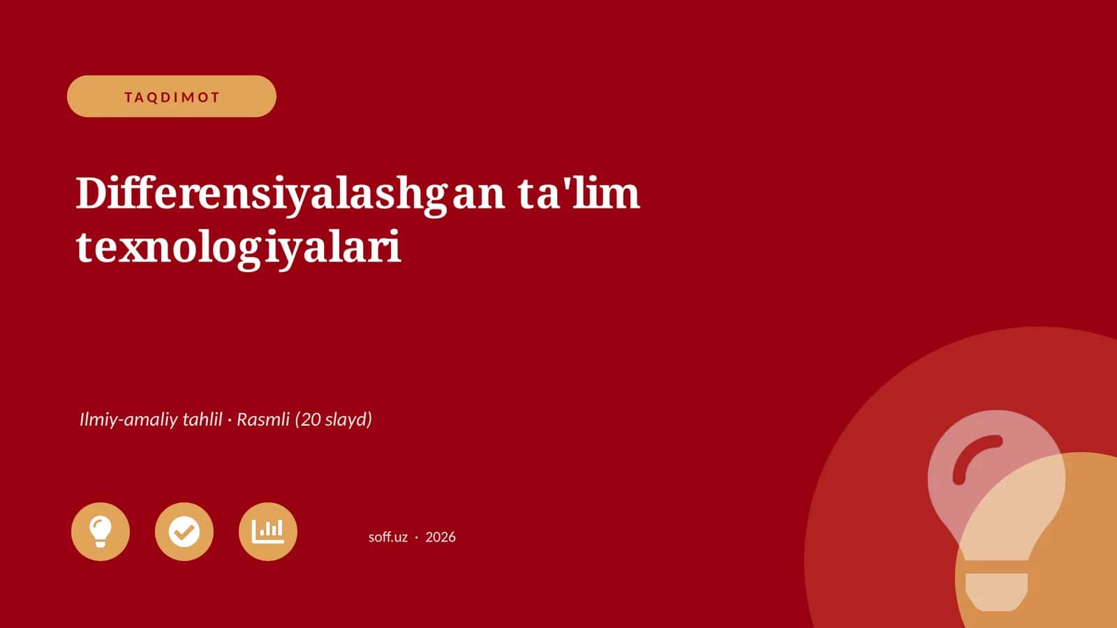 Differensiyalashgan ta'lim texnologiyalari