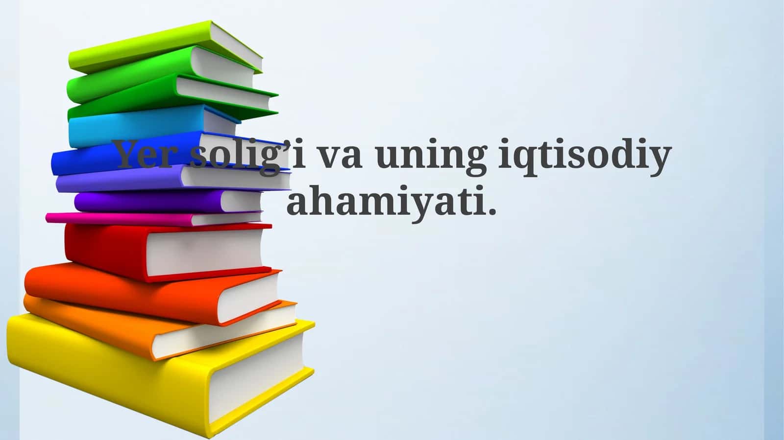 Yersolig’ivauningiqtisodiyahamiyati