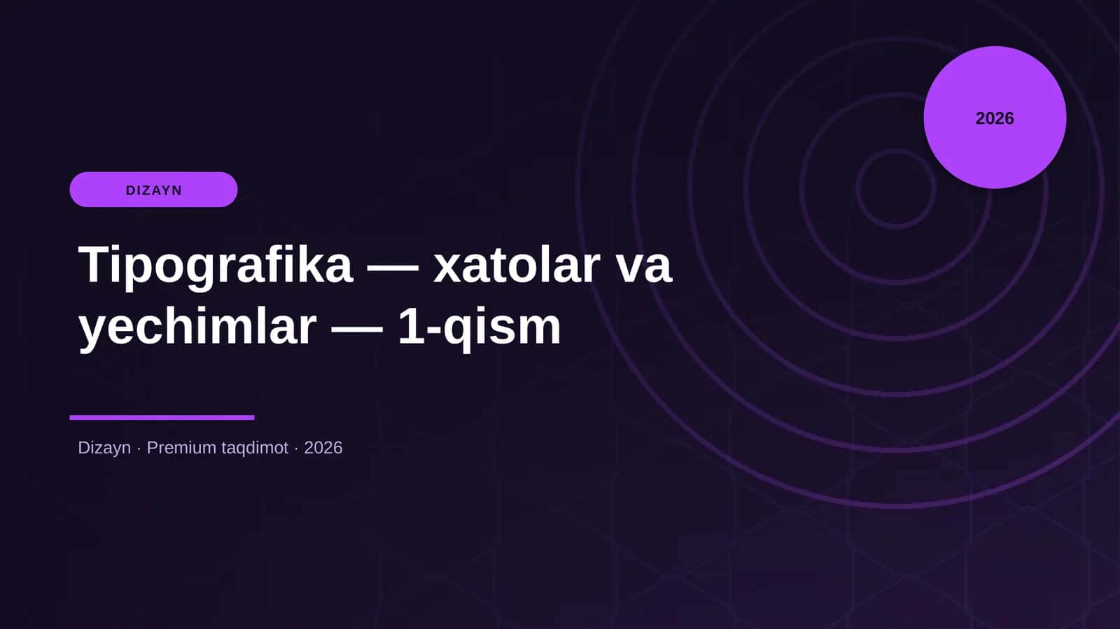 Tipografika — xatolar va yechimlar — 1-qism