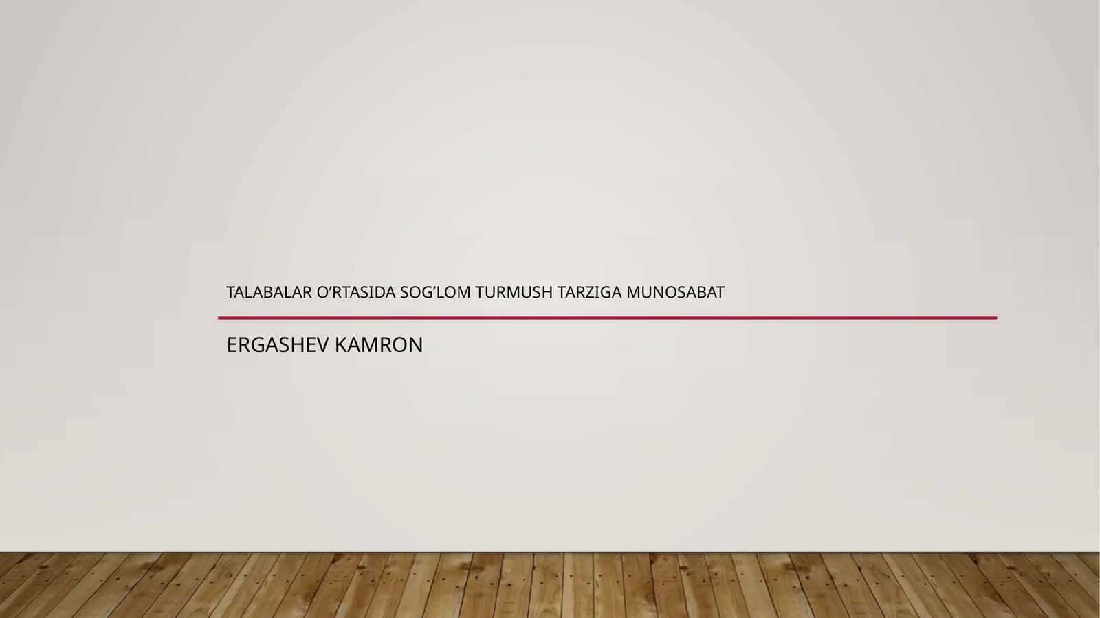 Talabalar o‘rtasida sog‘lom turmush tarziga munosabat