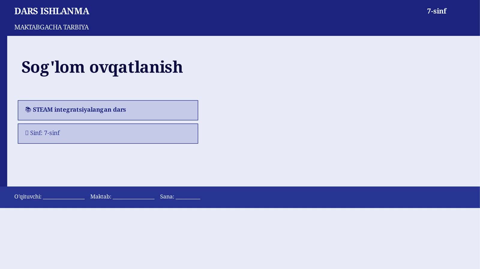 Sog'lom ovqatlanish