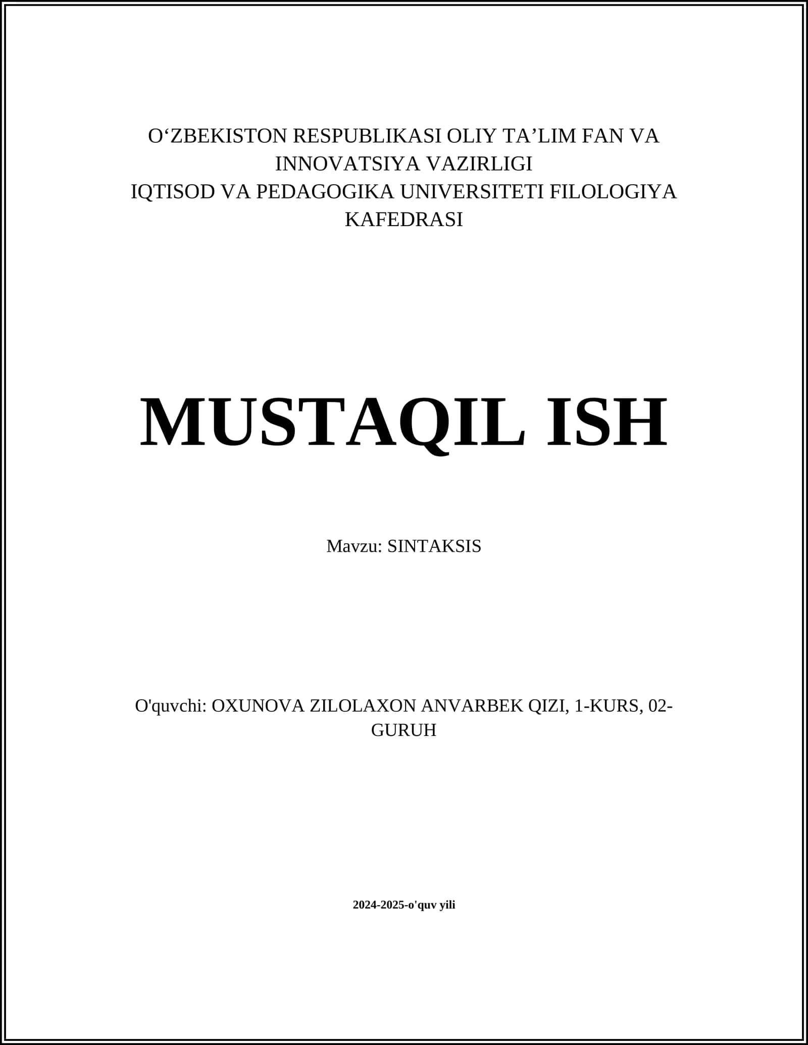 SINTAKSIS