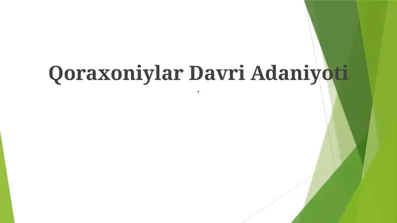 Qoraxoniylar Davri Adaniyoti
