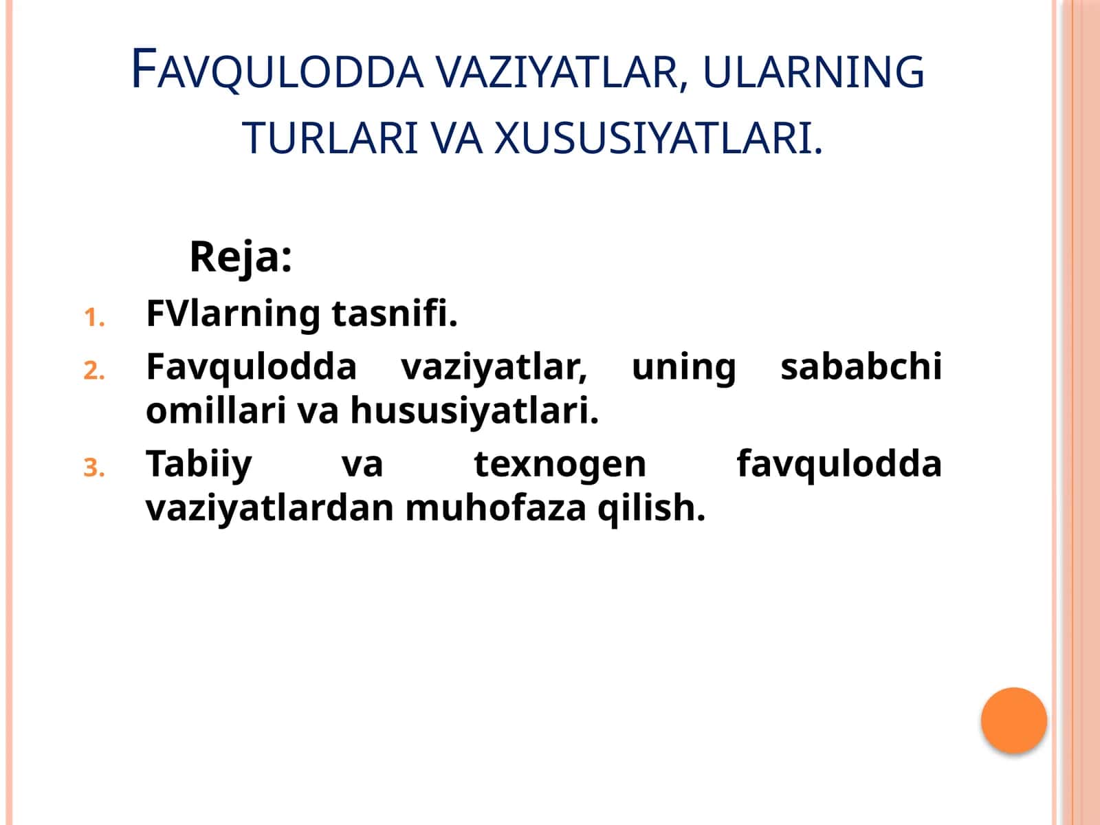 Favquloddavaziyatlar,ularningturlarivaxususiyatlari
