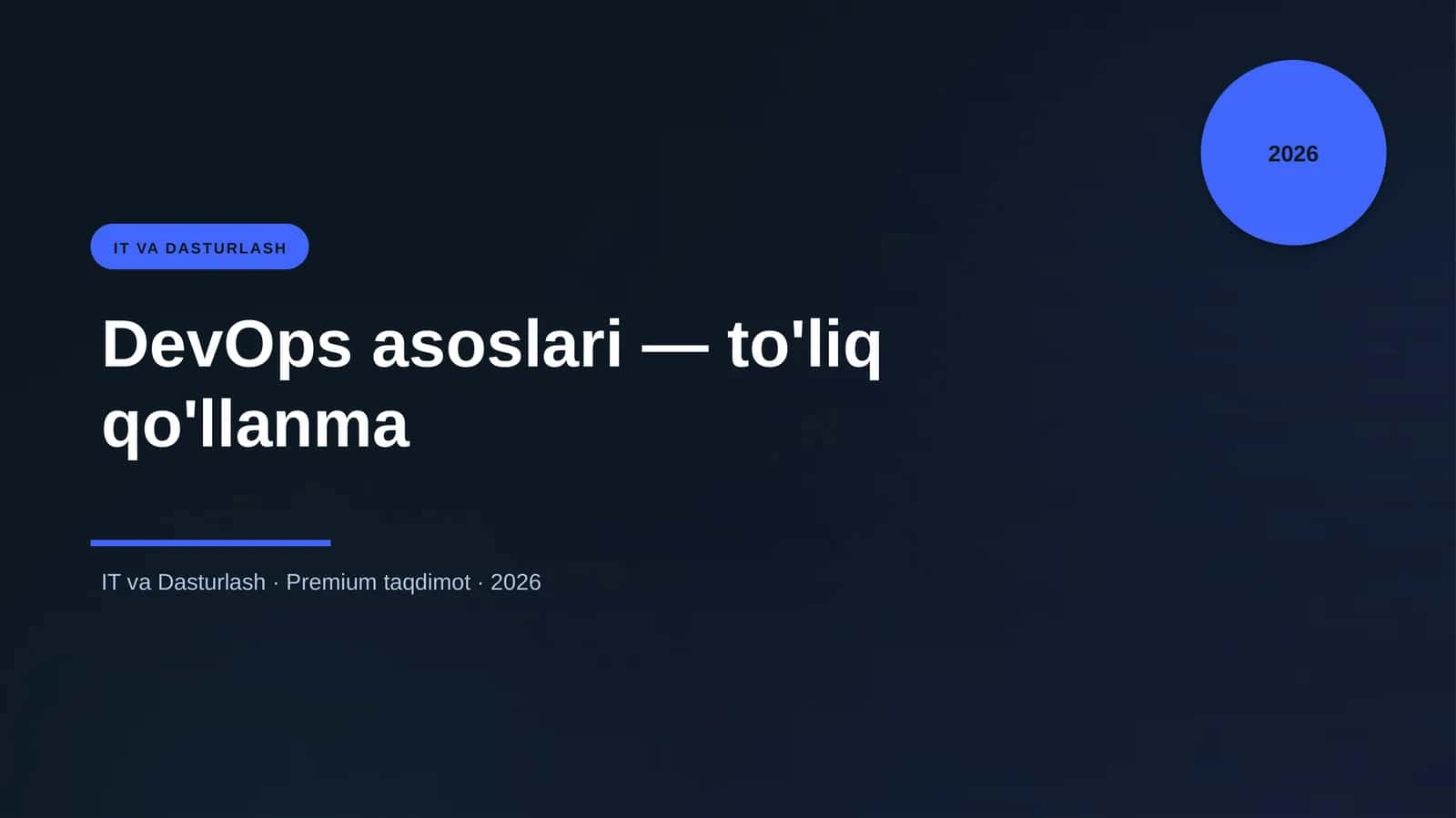 DevOps asoslari — to'liq qo'llanma