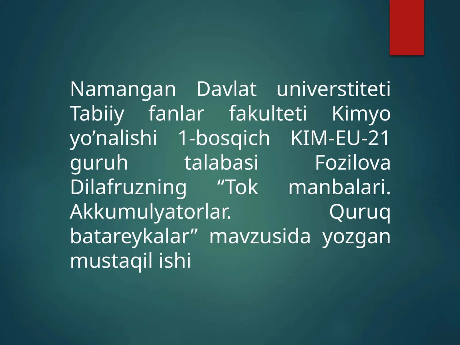 Tok manbalari. Akkumulyatorlar. Quruq batareykalar