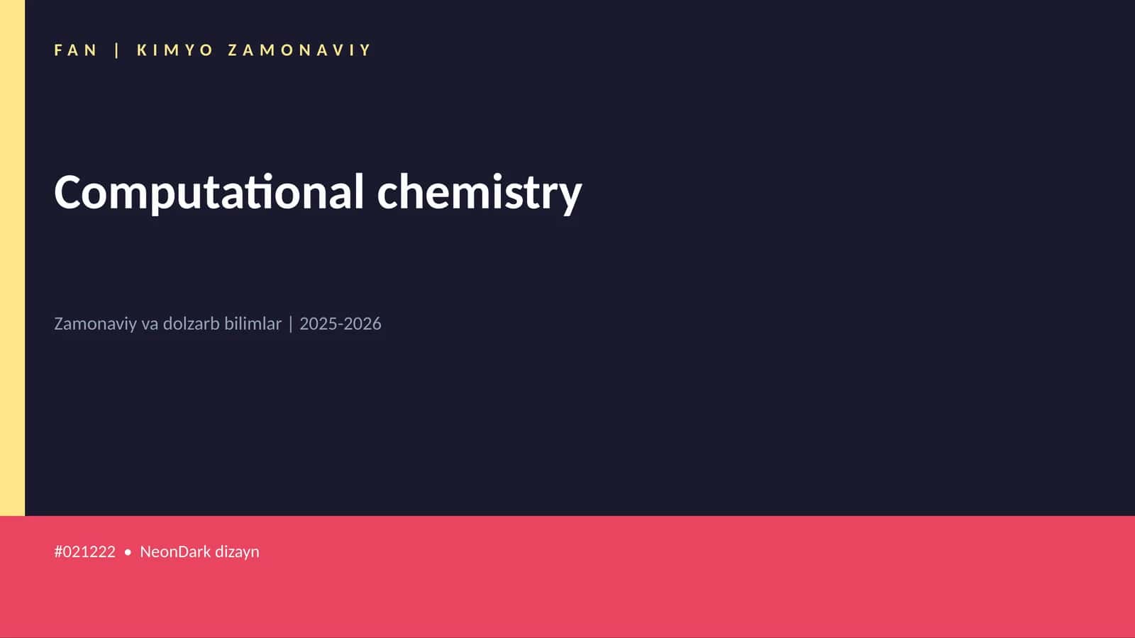 Computational chemistry