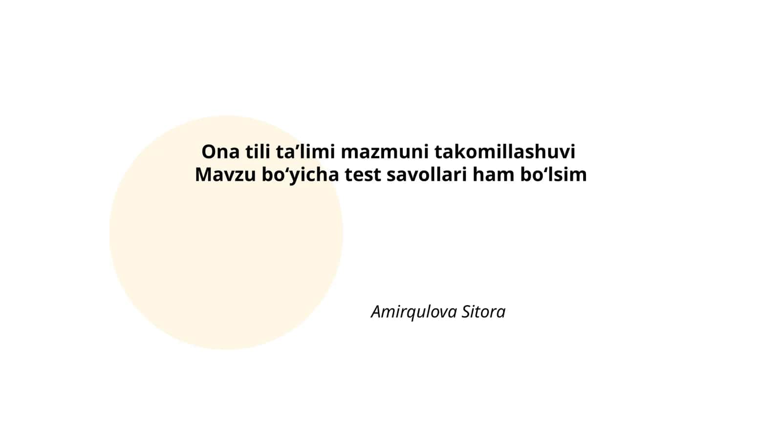 Ona tili taʼlimi mazmuni takomillashuvi