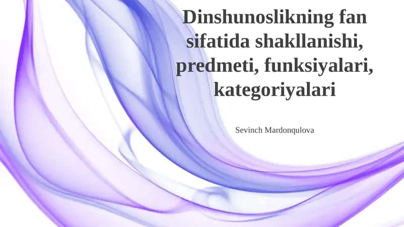 Diniy tadqiqotlar fanining shakllanishi