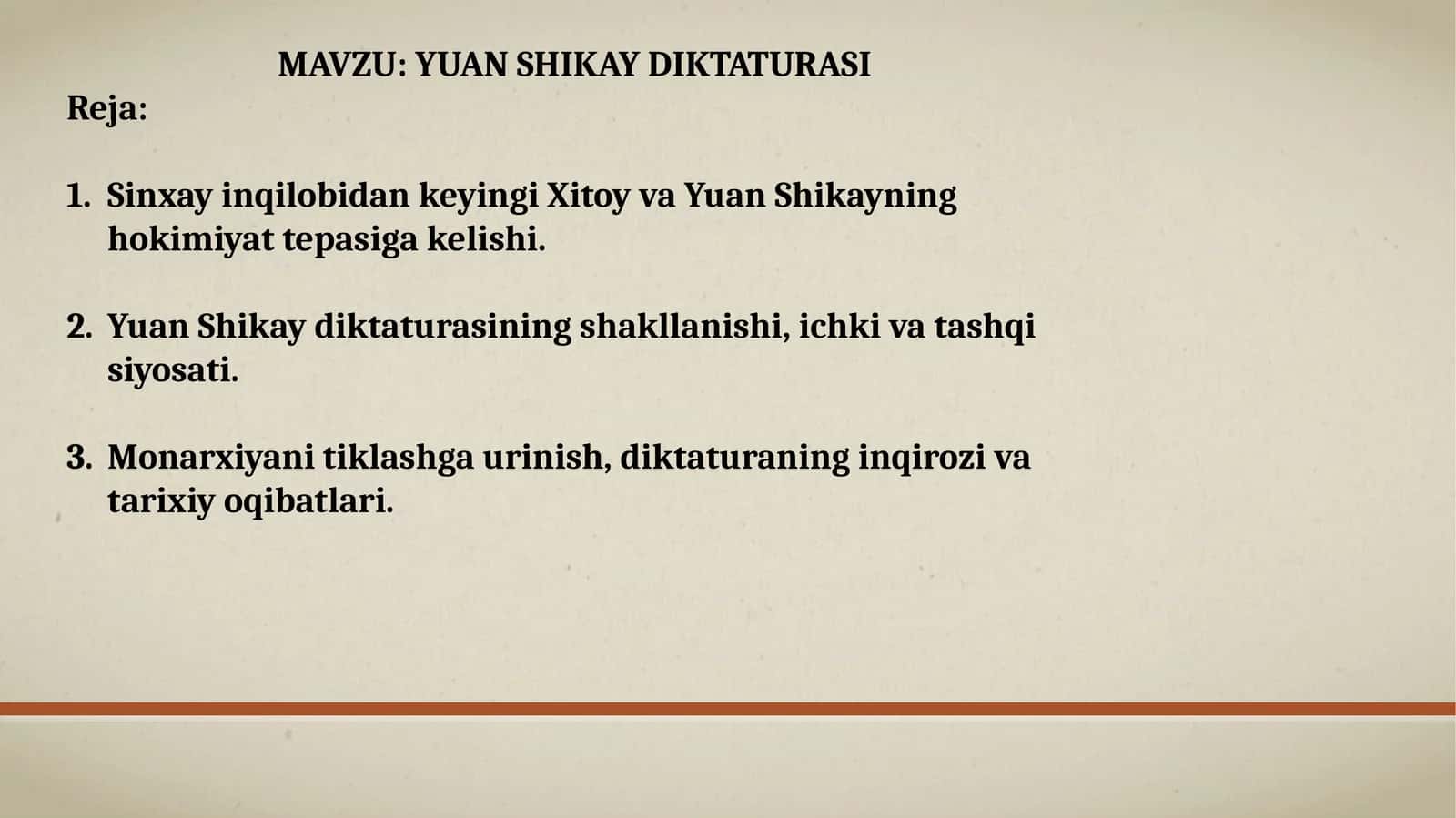 YUAN SHIKAY DIKTATURASI