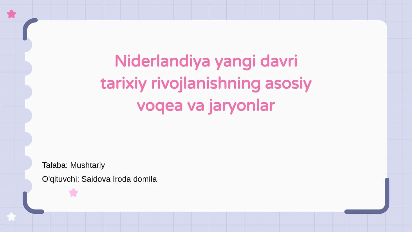 Niderlandiya yangi davri tarixiy rivojlanishning asosiy voqea va jaryonlar