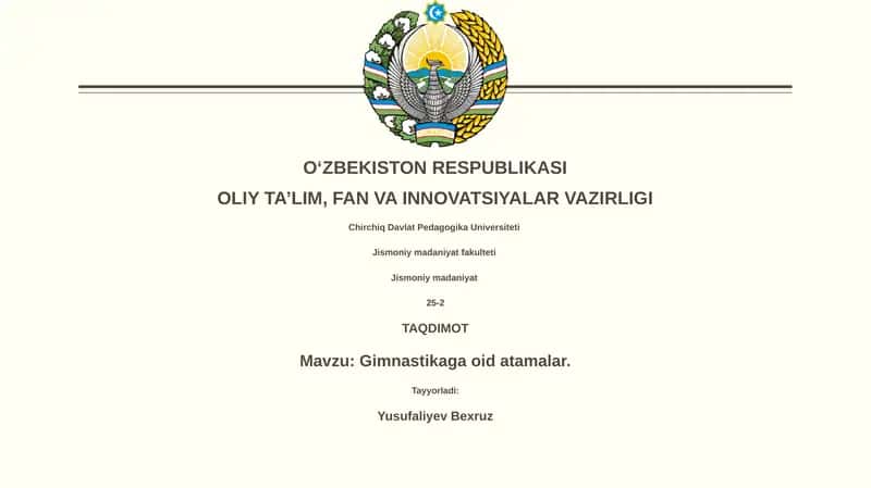 Gimnastikaga oid atamalar