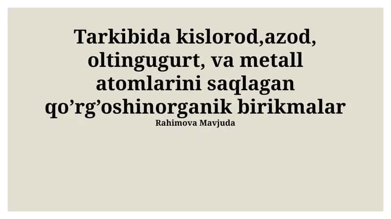 Organqo'rg'oshin birikmalari