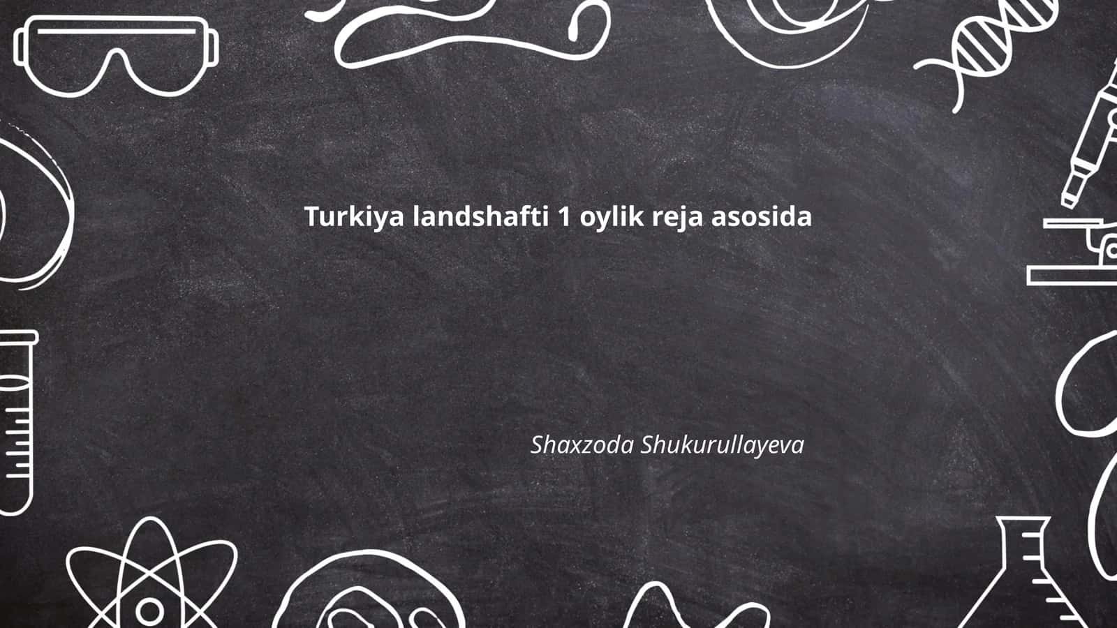Turkiya landshafti 1 oylik reja asosida