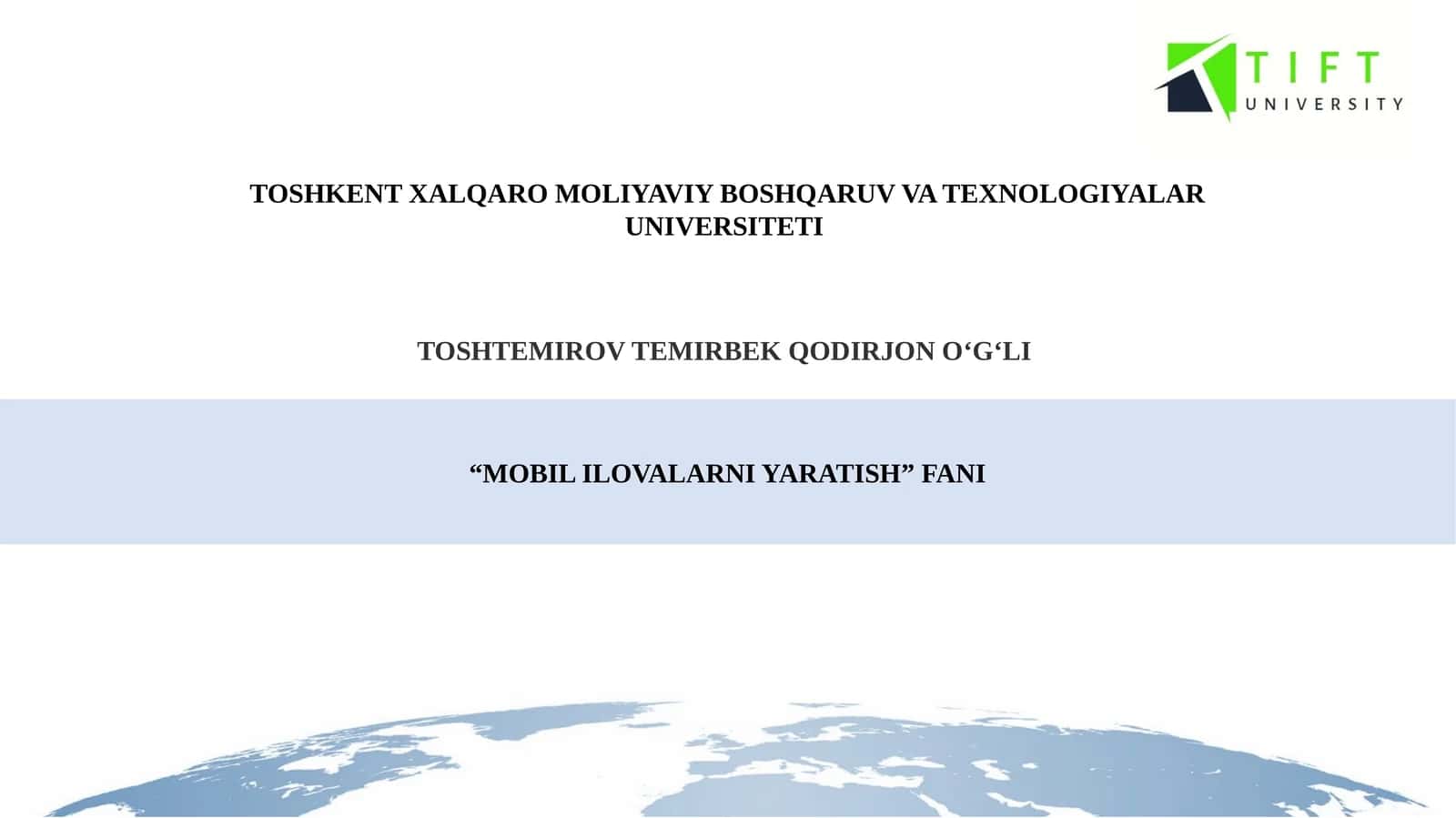 MOBIL ILOVALARNI YARATISH