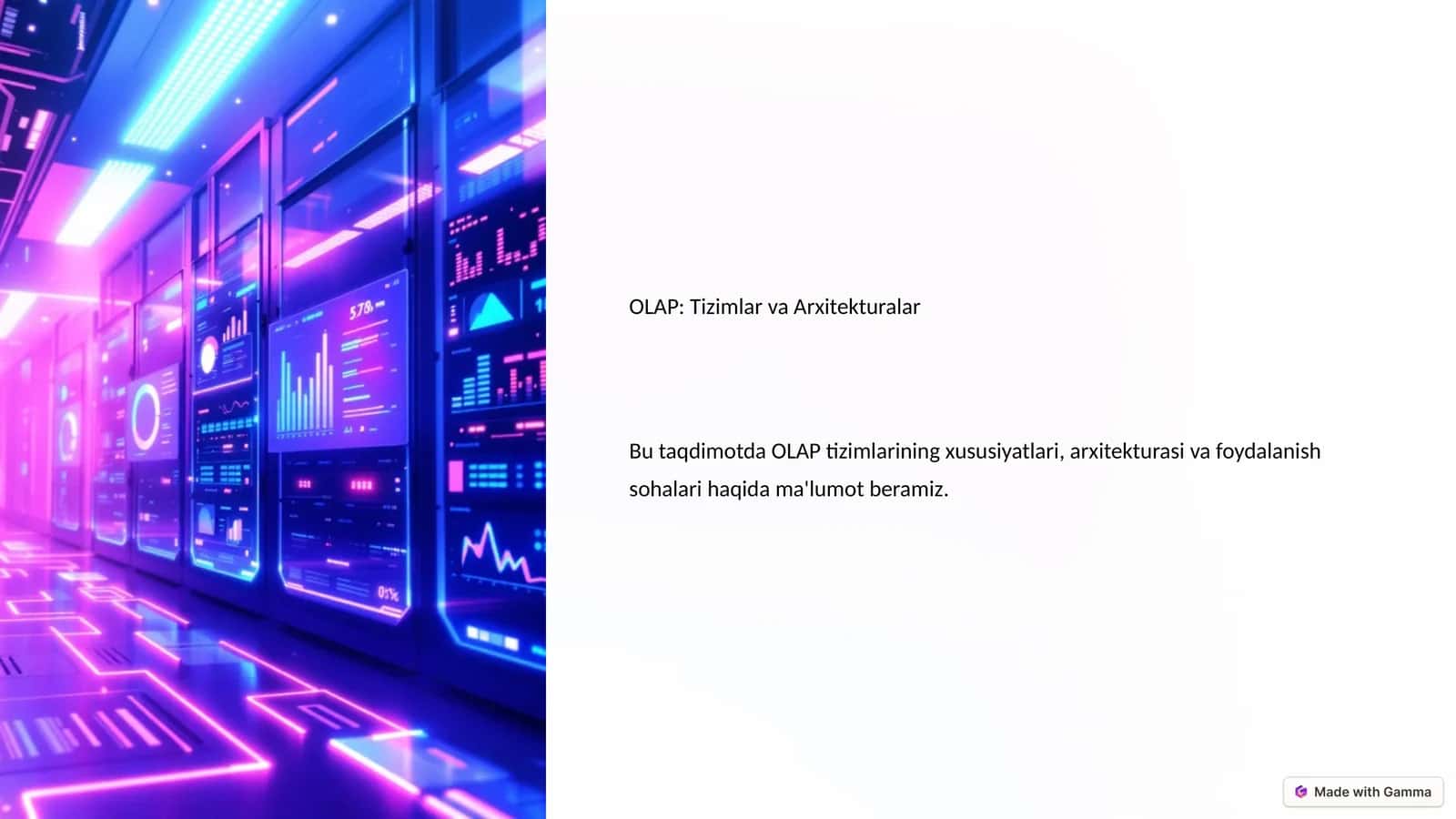 OLAP: Tizimlar va Arxitekturalar