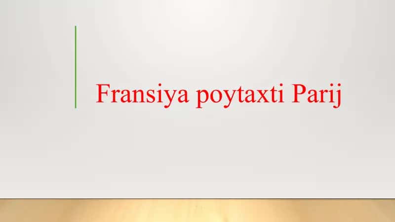 Fransiya poytaxti Parij