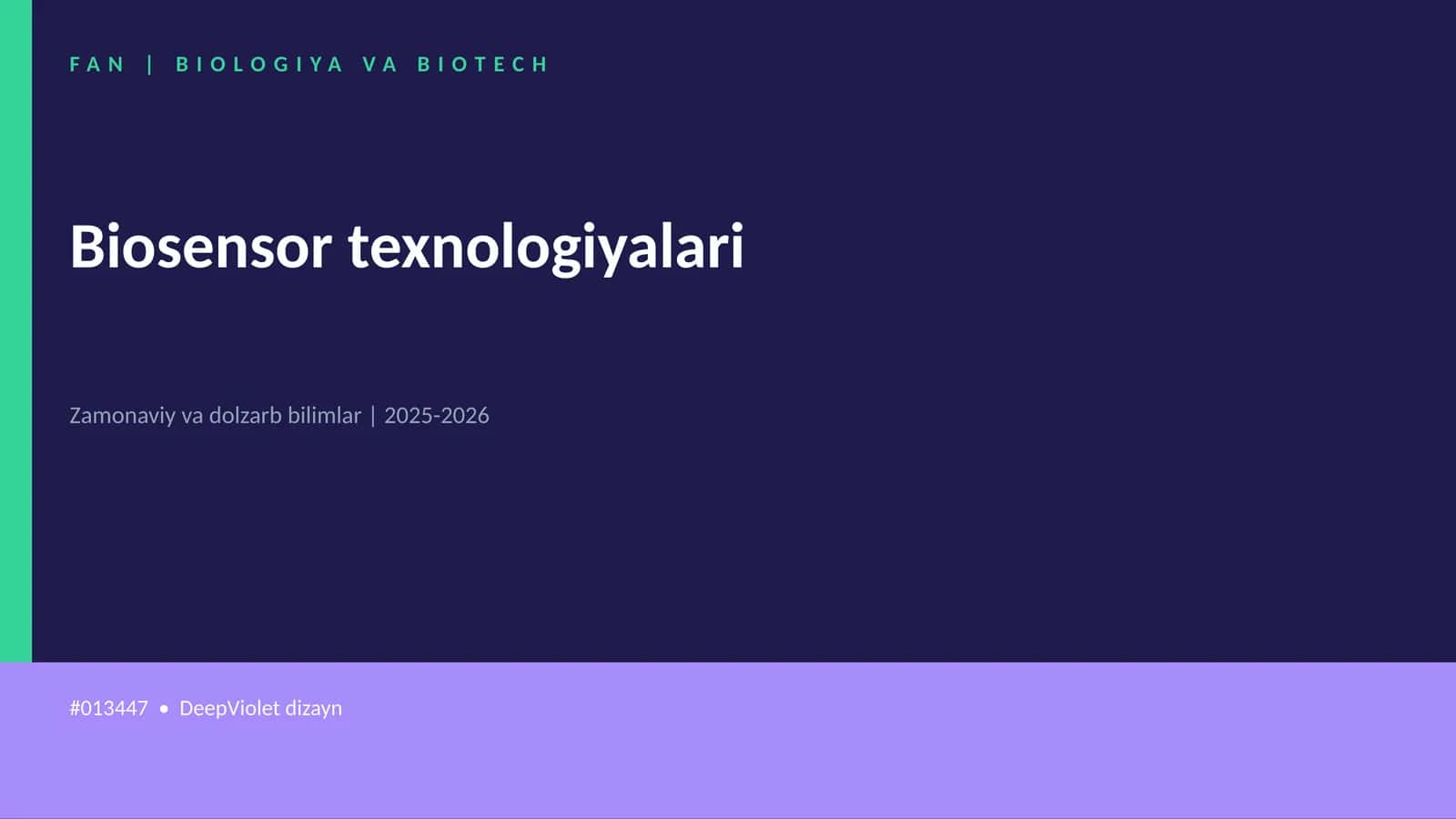 Biosensor texnologiyalari