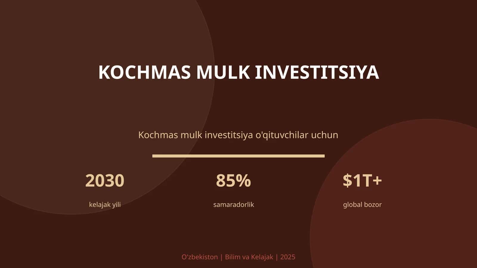 KOCHMAS MULK INVESTITSIYA
