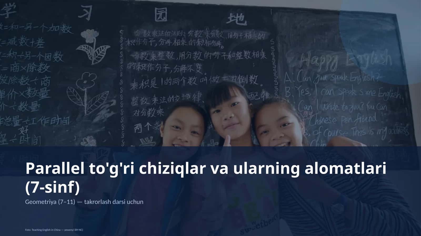 Parallel to'g'ri chiziqlar va ularning alomatlari (7-sinf)