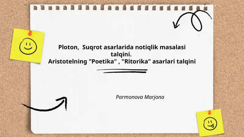 Ploton va Suqrot asarlarida notiqlik tushunchasining umumiy talqini