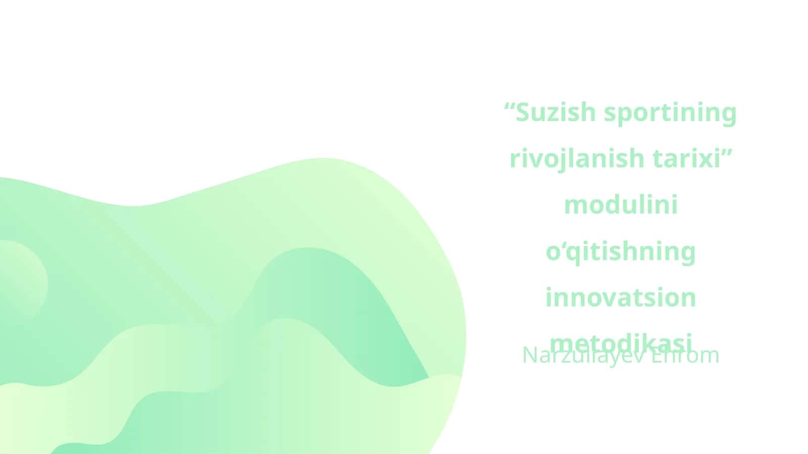 Suzish sportining rivojlanish tarixi
