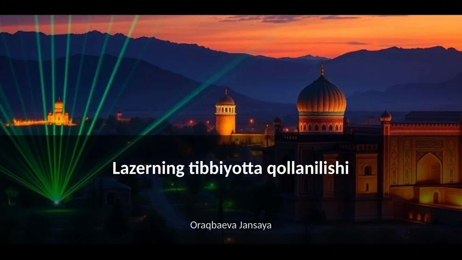 Lazerning tibbiyotta qollanilishi