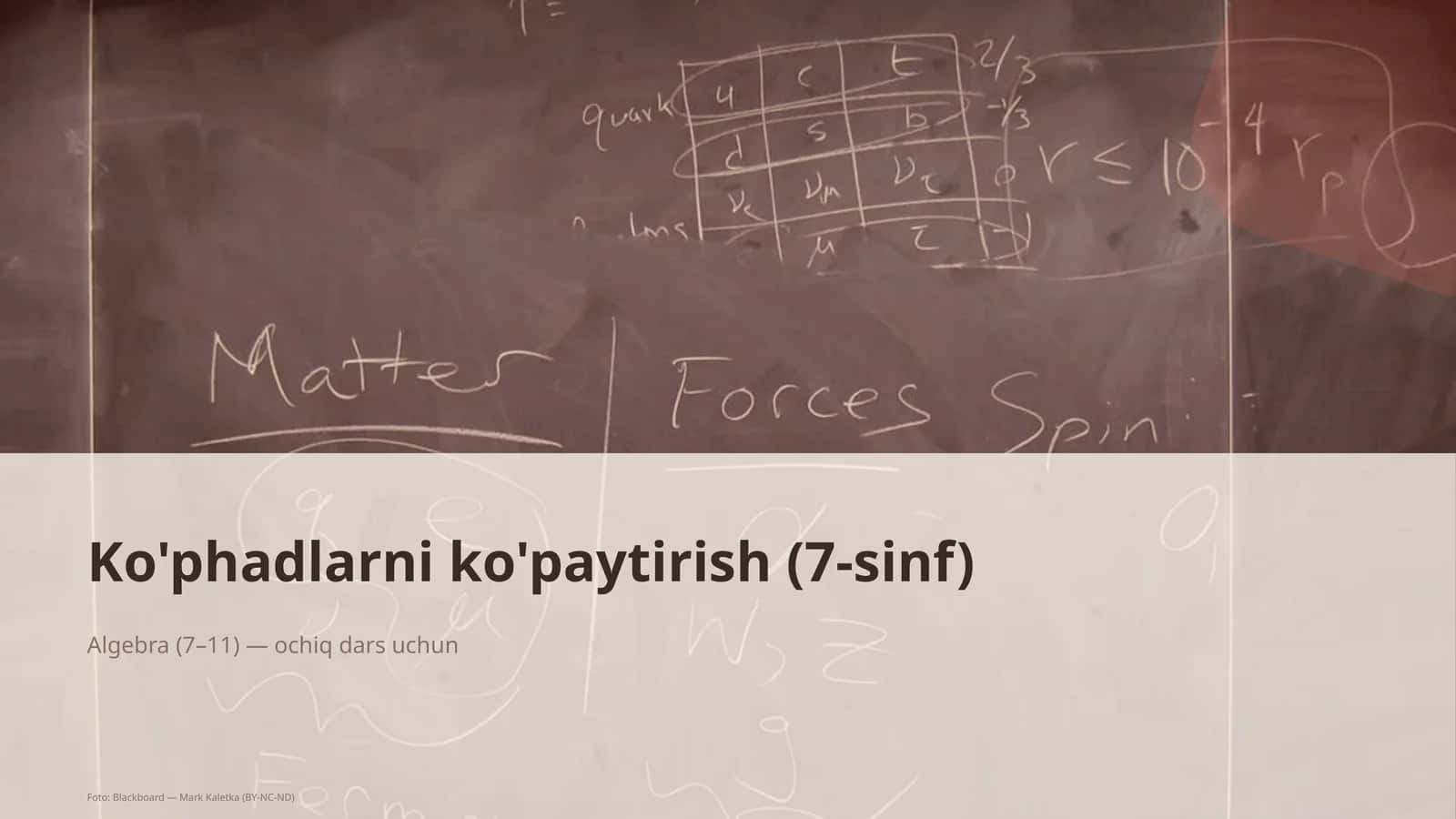 Ko'phadlarni ko'paytirish (7-sinf)