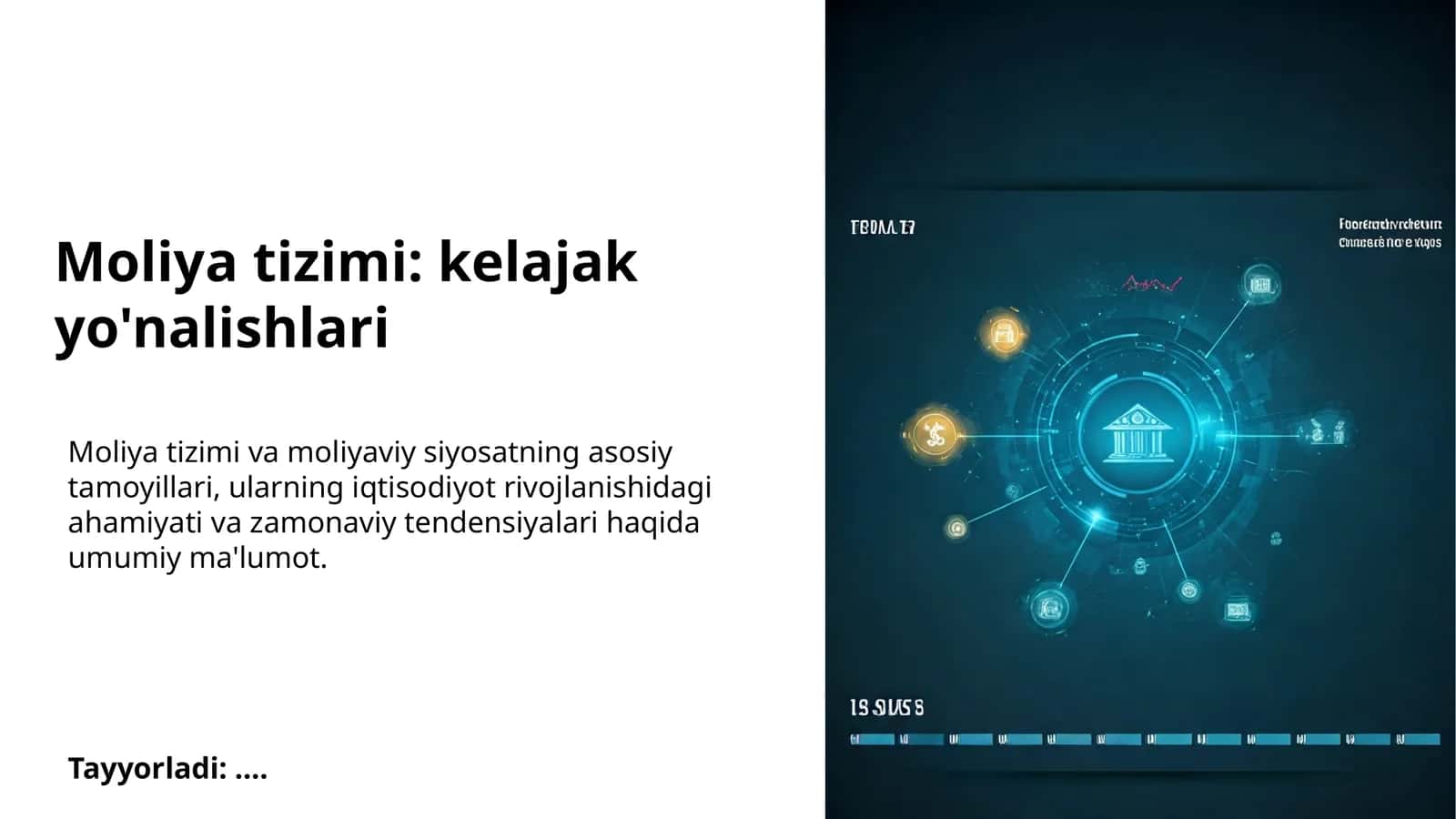 Moliya tizimi: kelajak yo'nalishlari