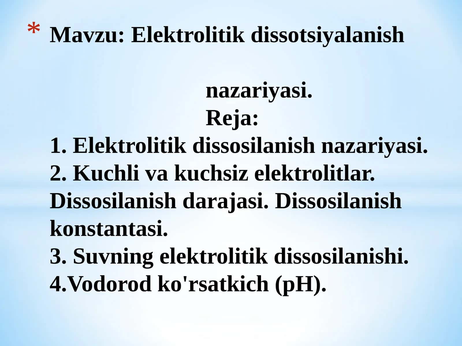 Elektrolitik dissotsiyalanish nazariyasi