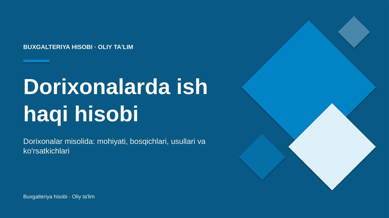Buxgalteriya hisobi · Oliy ta'lim