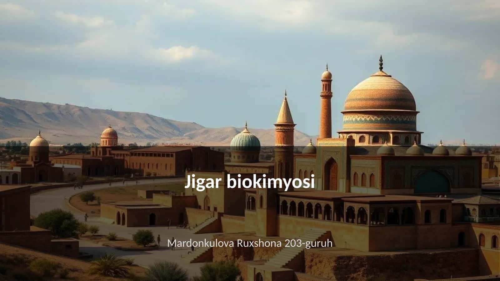 Jigar biokimyosi