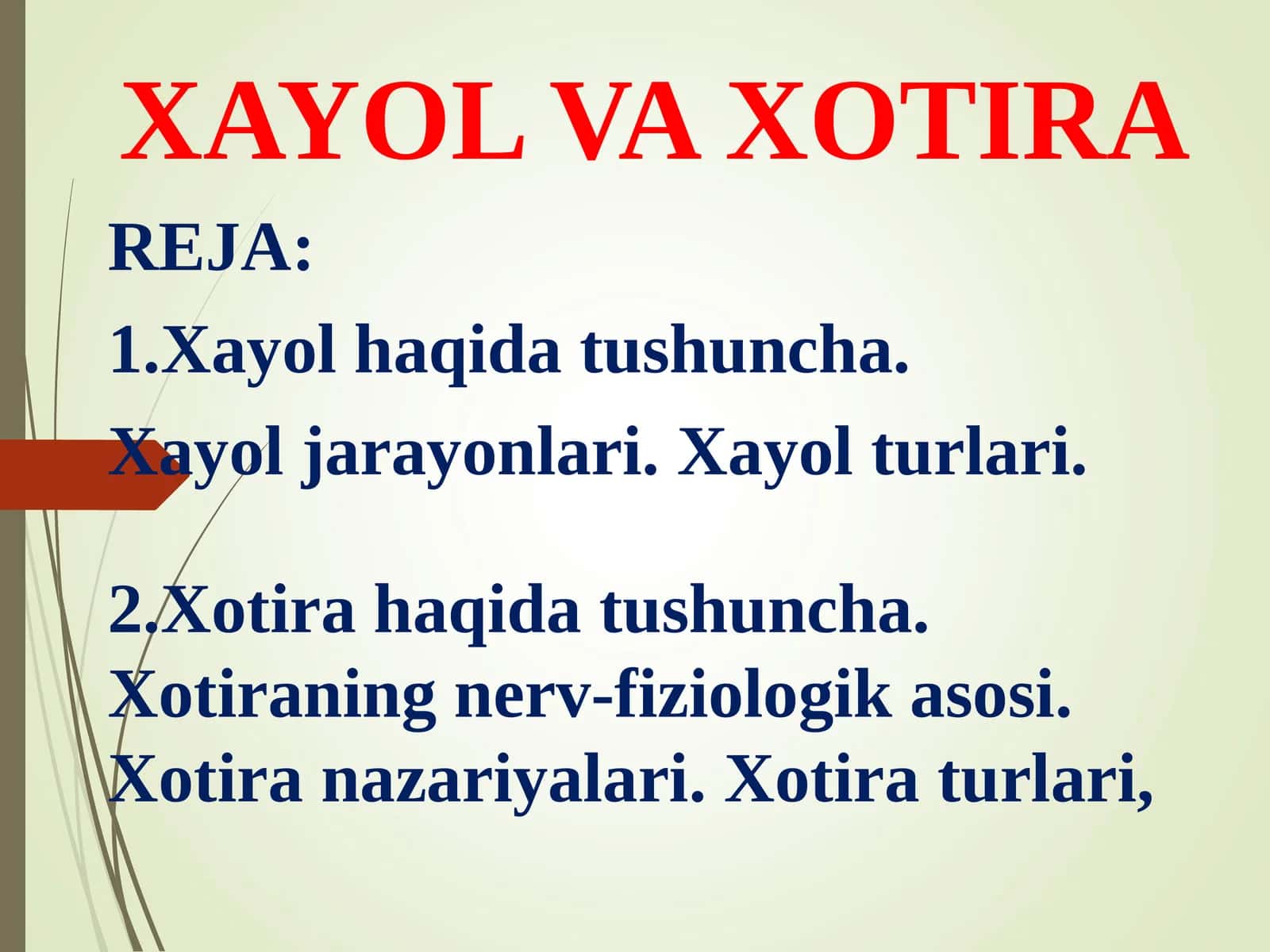 XAYOL VA XOTIRA