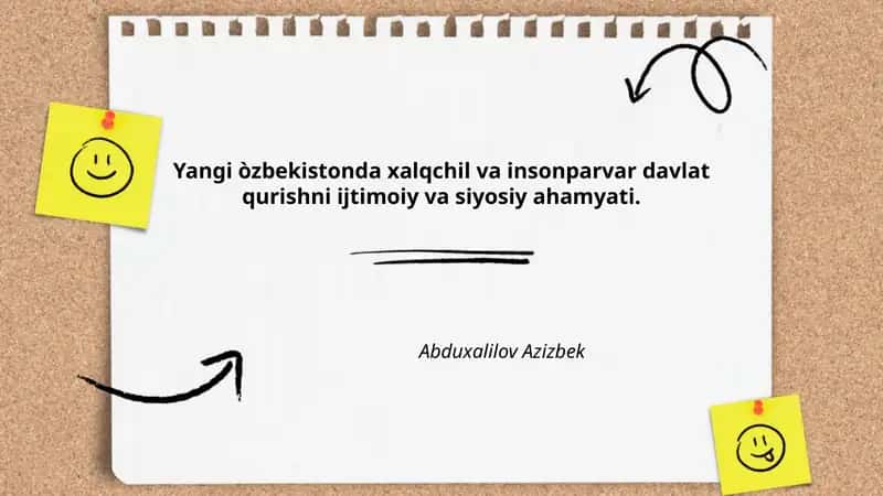Yangi Oʻzbekistonda xalqchil va insonparvar davlat tushunchasi va tamoyillari
