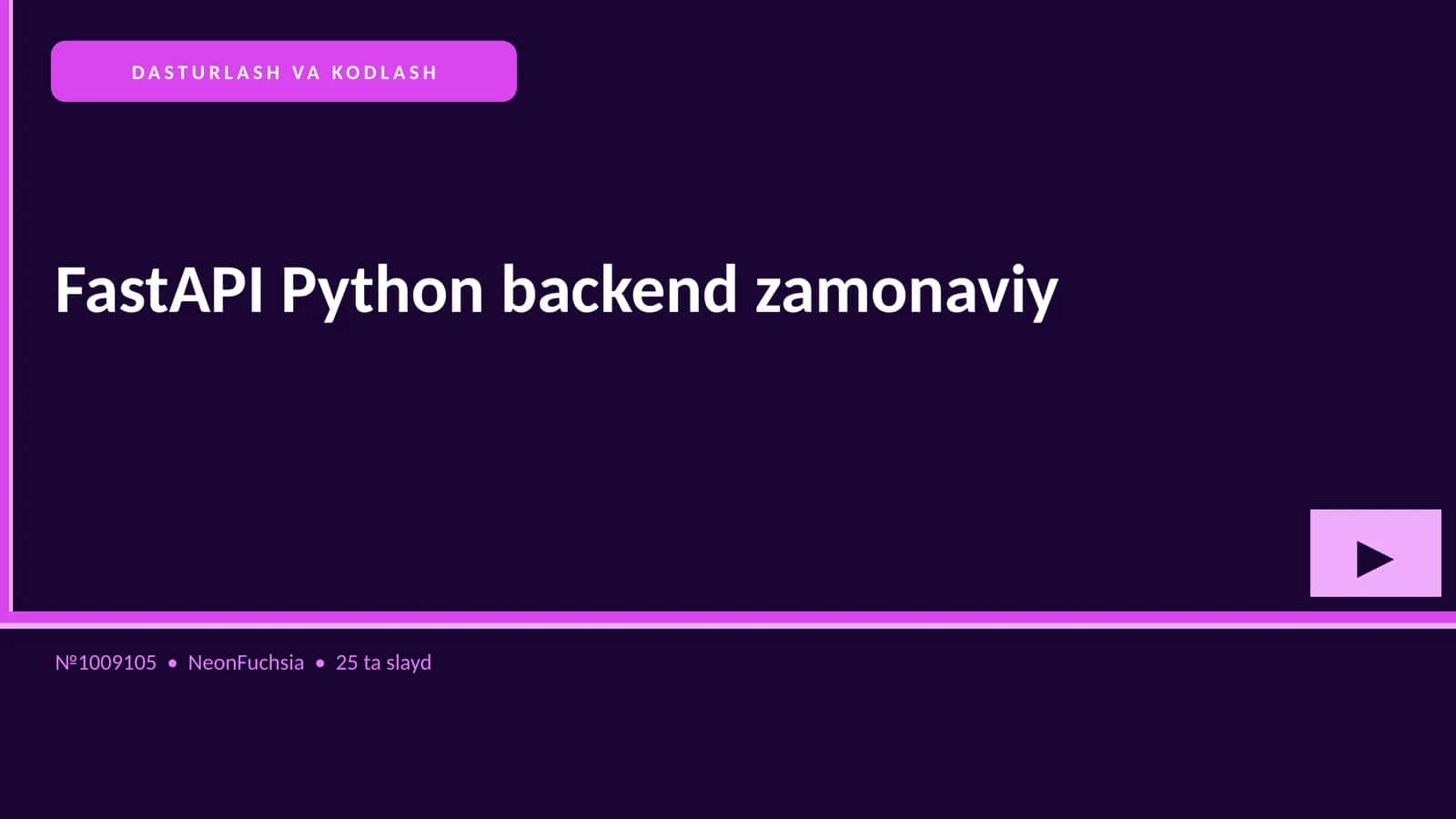 FastAPI Python backend zamonaviy