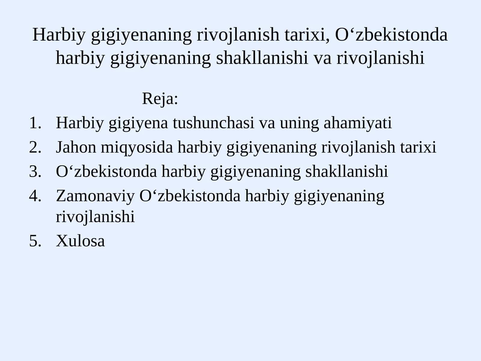 Harbiy gigiyenaning rivojlanish tarixi,Oʻzbekistondaharbiy gigiyenaning shakllanishi va rivojlanishi