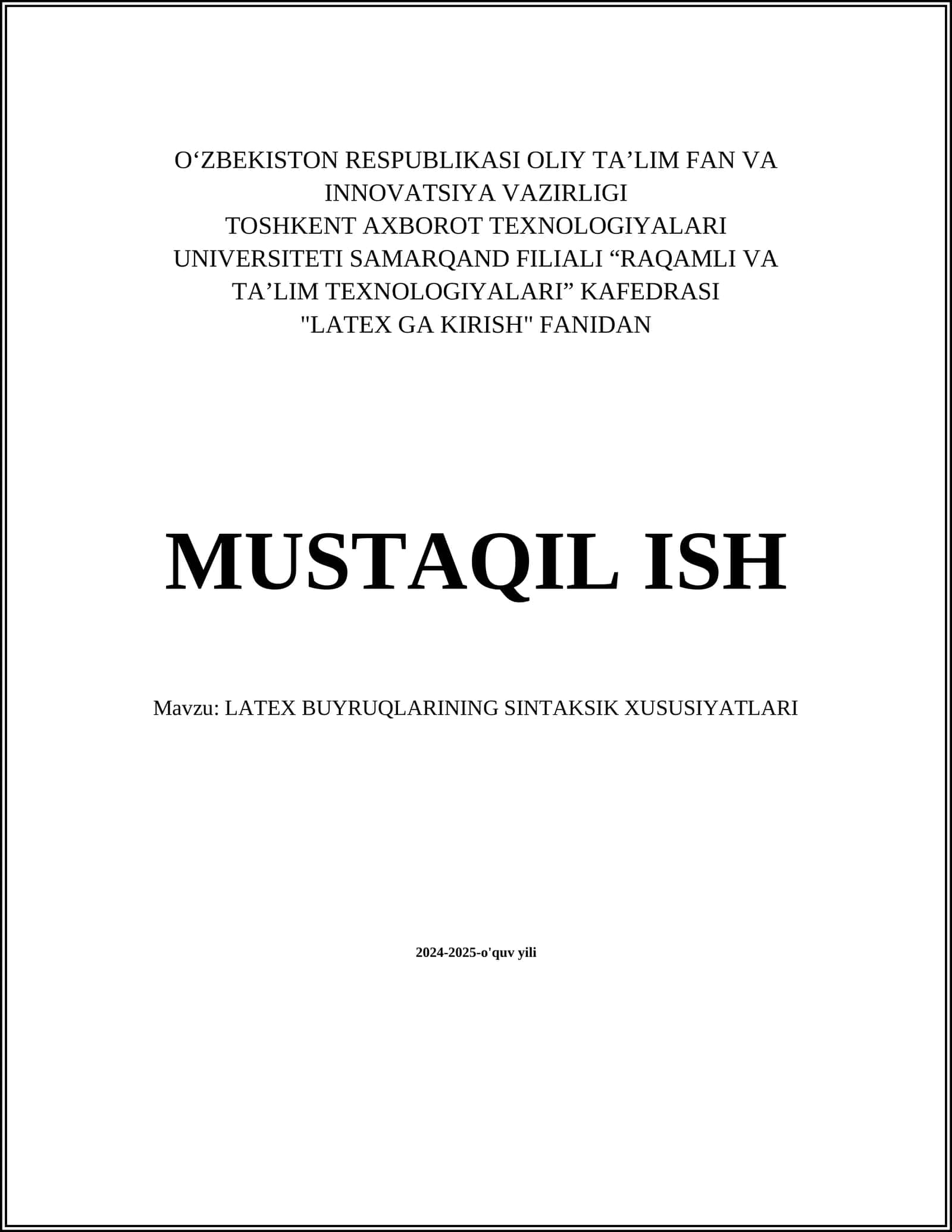 LATEX GA KIRISH